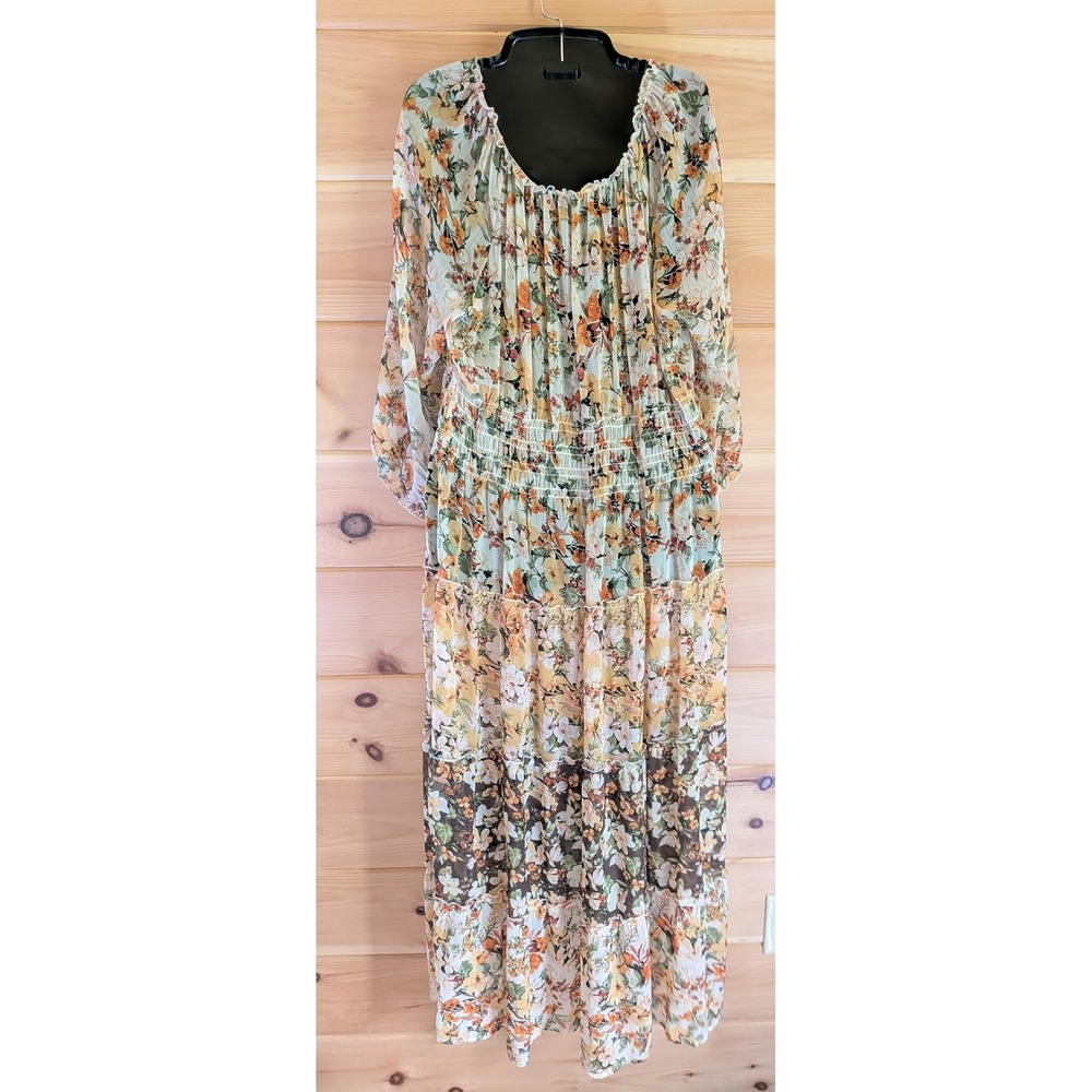 Figueroa & Flower Anthropologie Maxi Dress 2X Sheer Cottage Boho Prairie Whimsy - Picture 7 of 12